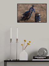 cowgirl  in racing Poster och Canvastavla