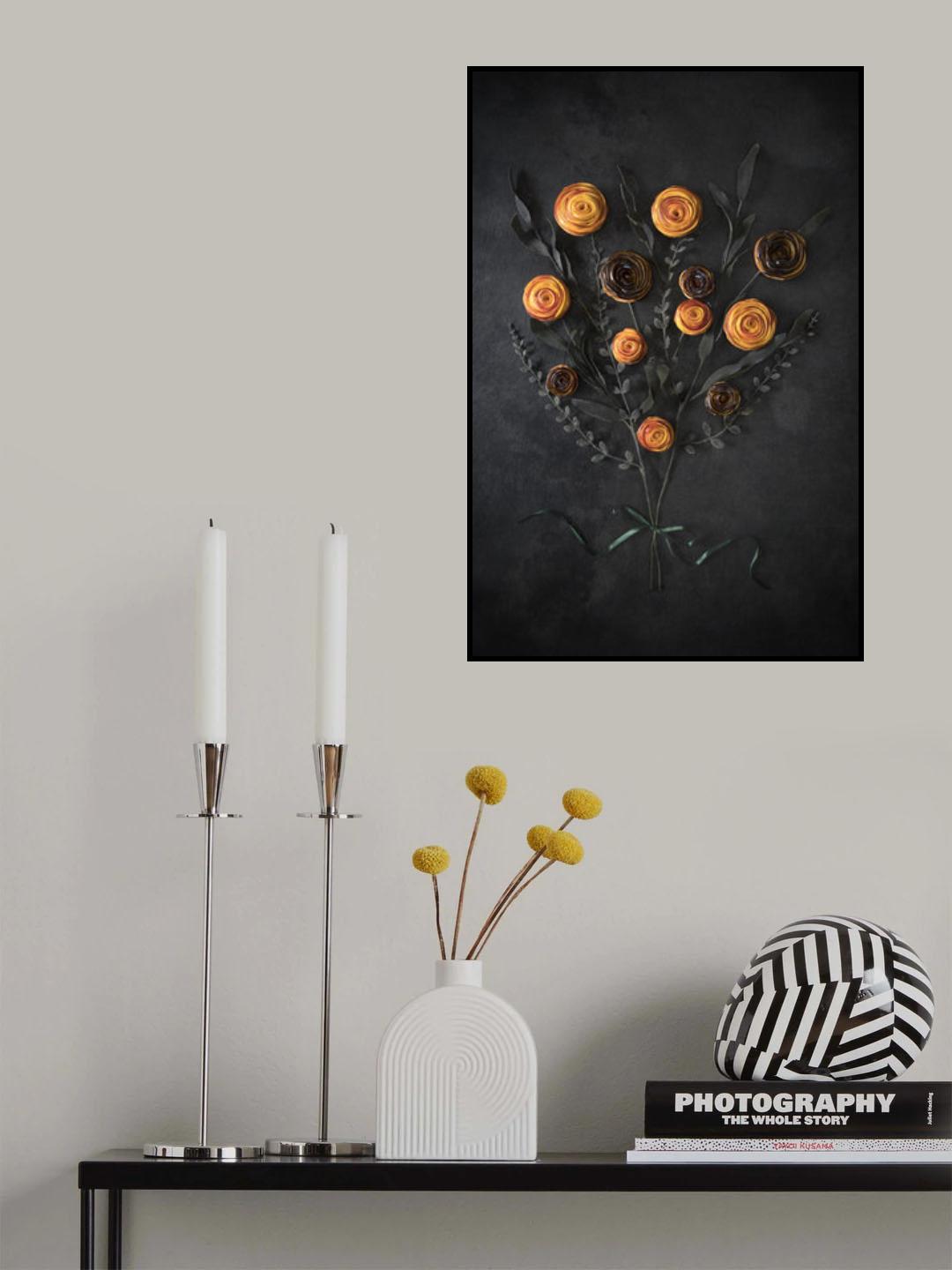 Peach and plum mini tarts bouquet Poster och Canvastavla