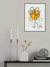 Minimalist Coral and Sun Poster och Canvastavla