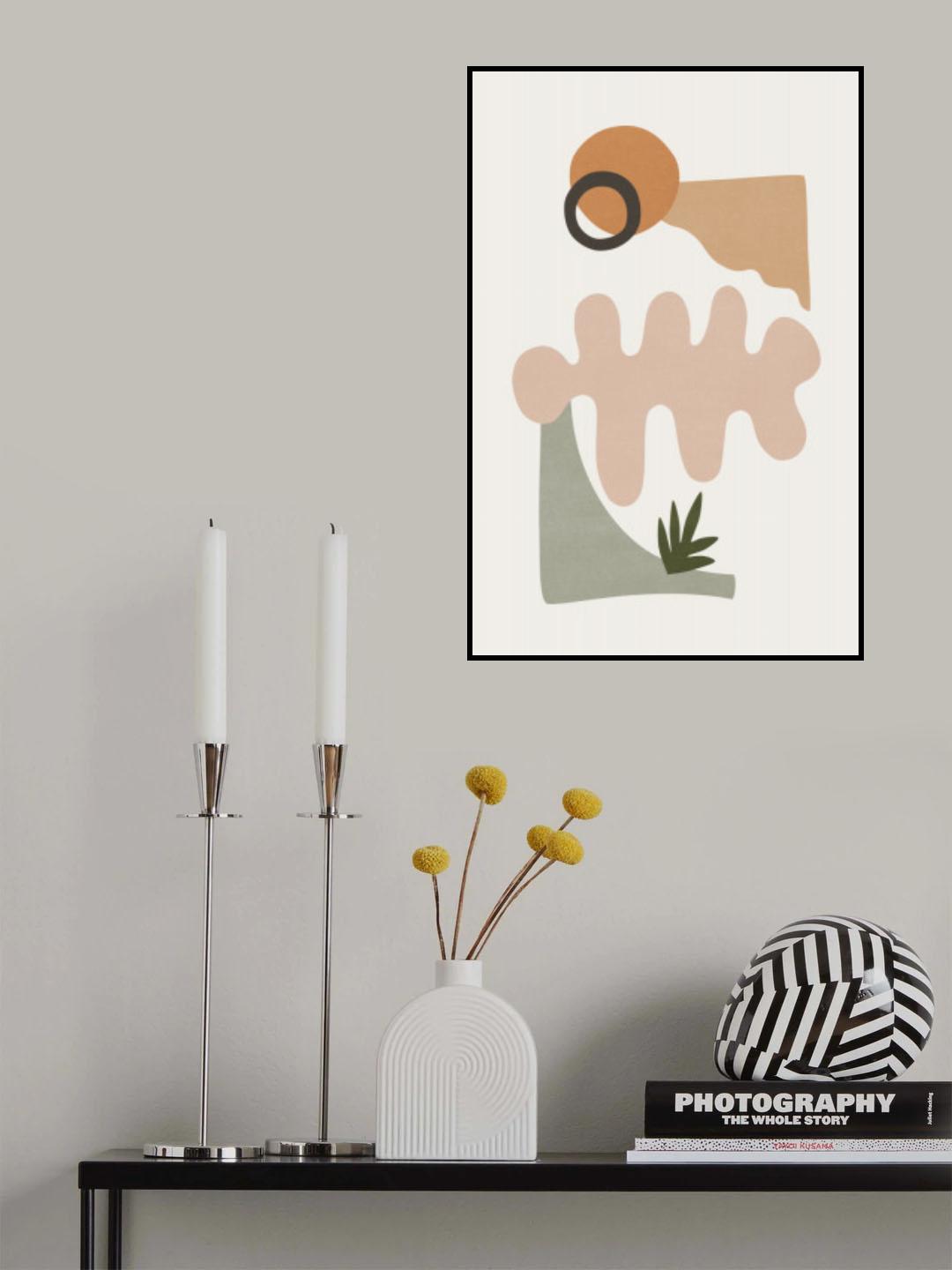 Botanical Scene Color and Shapes Poster och Canvastavla
