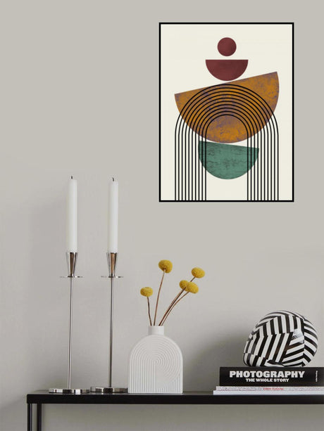 Textured Mid Century Composition Poster och Canvastavla