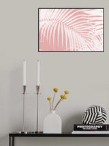 Palm Leaves On Pink Silhouette IV Poster och Canvastavla