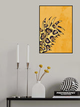 Yellow leopard print palm leaf Poster och Canvastavla
