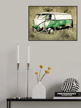 Volkswagen vw combi green Poster och Canvastavla