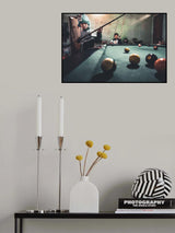 Playing pool among the northern montains Poster och Canvastavla