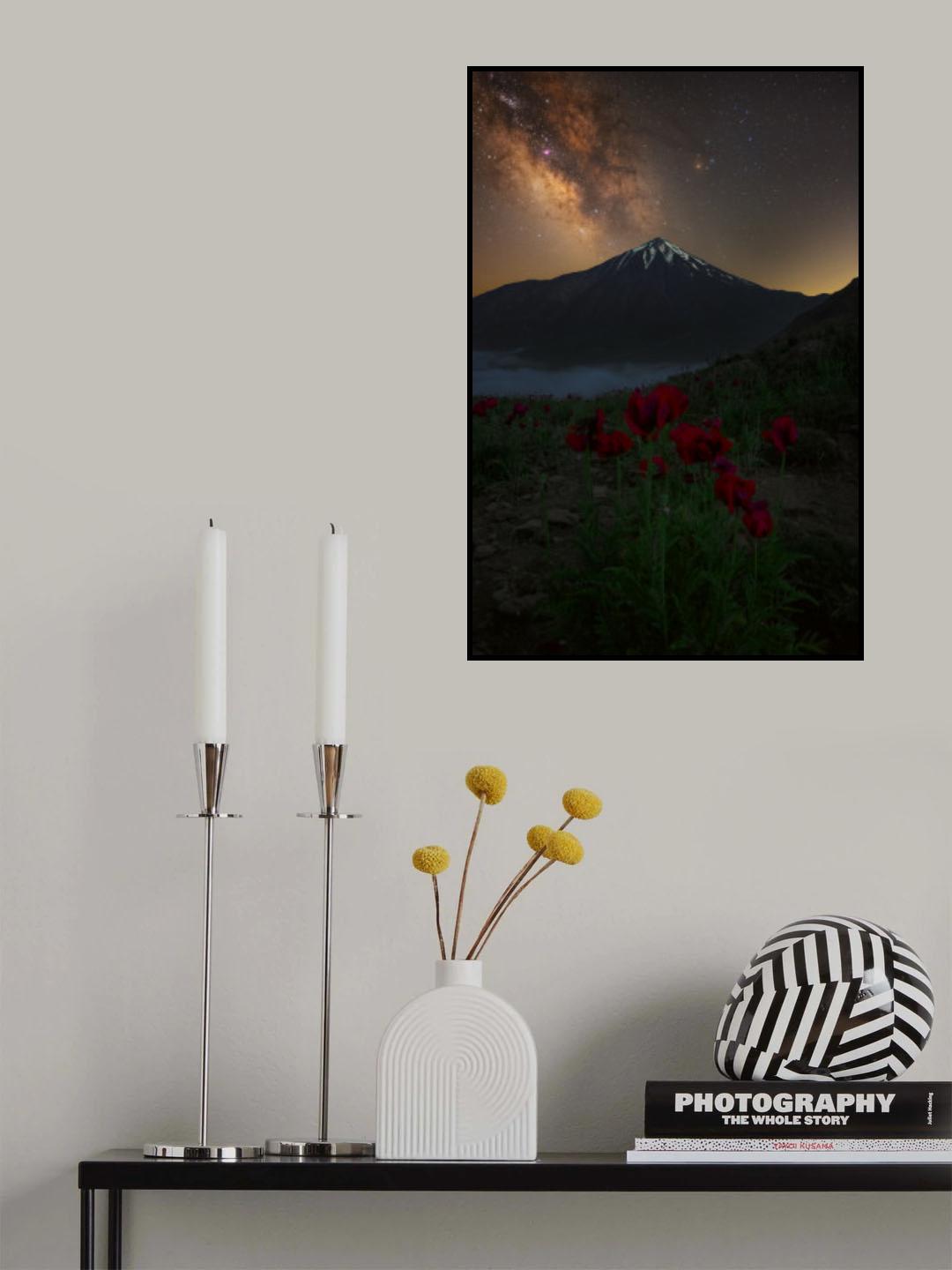 Milky way on top of the Damavand Poster och Canvastavla