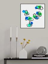 Blue Abstract Shapes Watercolor Poster och Canvastavla