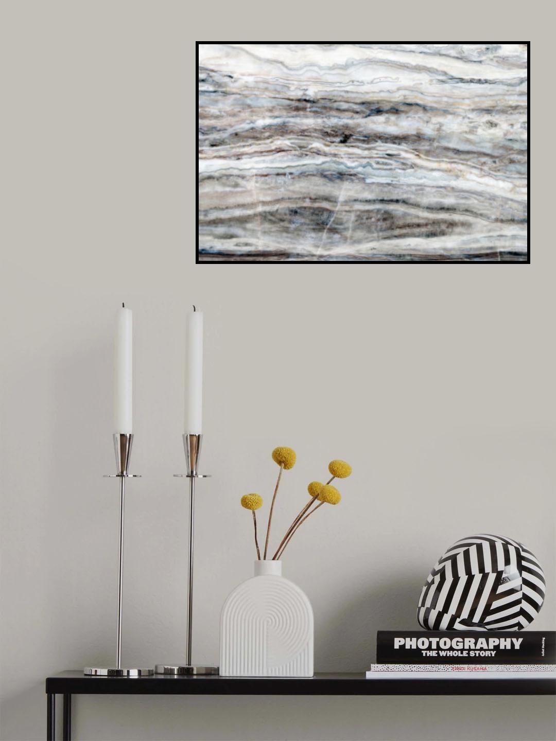 Blue and White Marble 08 Poster och Canvastavla