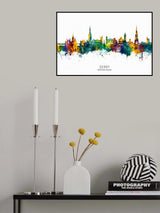 Derry Northern Ireland Skyline Poster och Canvastavla