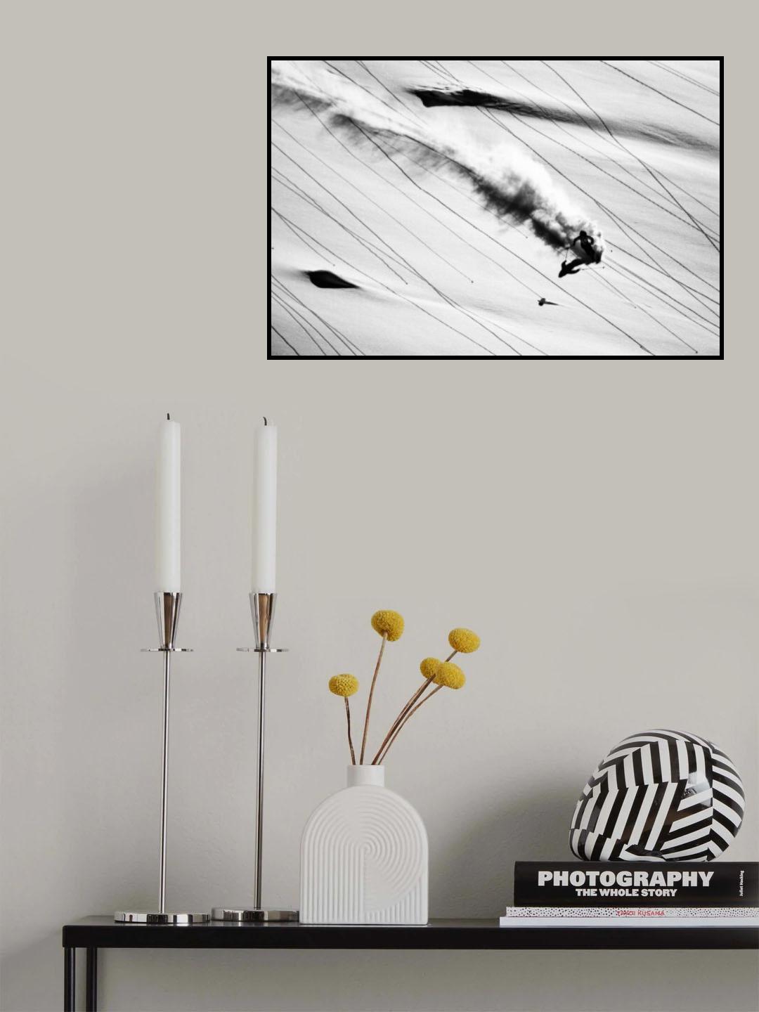 Skiing Powder II Poster och Canvastavla