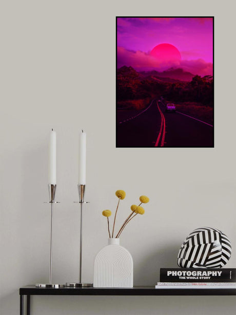 Neon Mountain Poster och Canvastavla