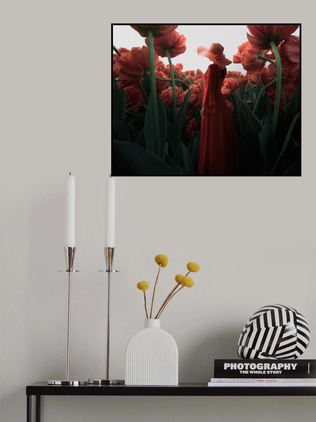 Woman and flower Poster och Canvastavla
