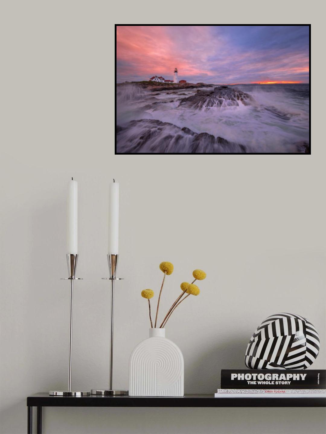 Lighthouse at Sunrise Poster och Canvastavla