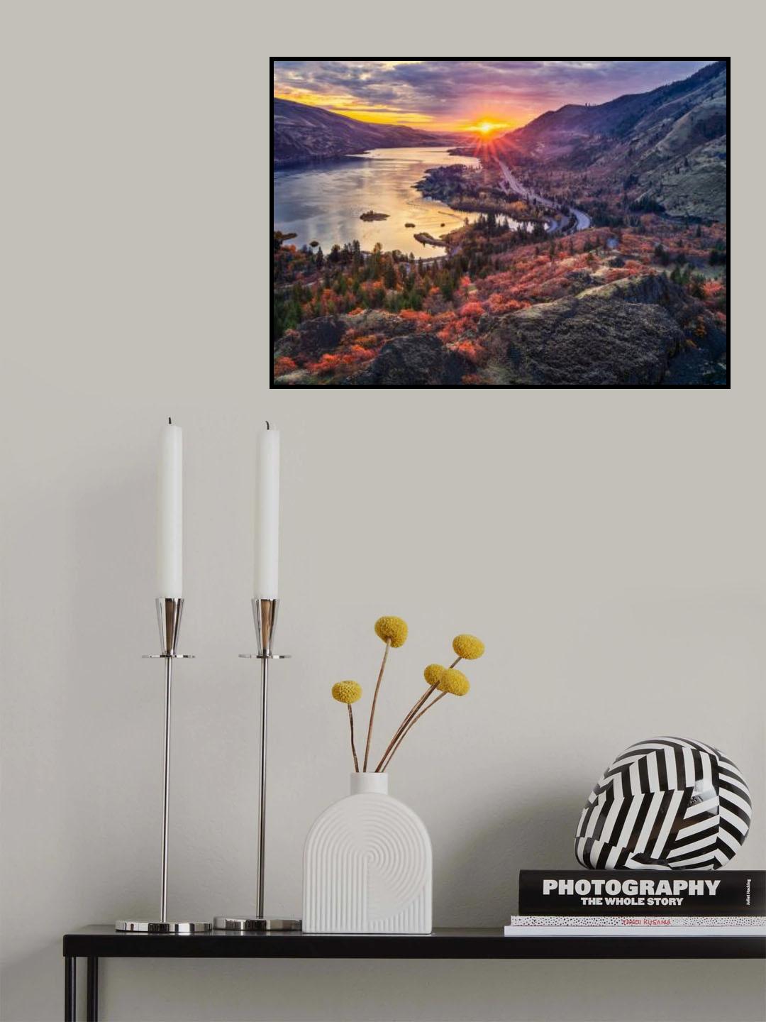 Autumn Sunrise at Rowena Crest Poster och Canvastavla