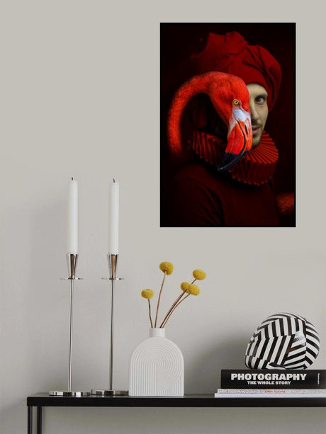 Red Flamingo Poster och Canvastavla