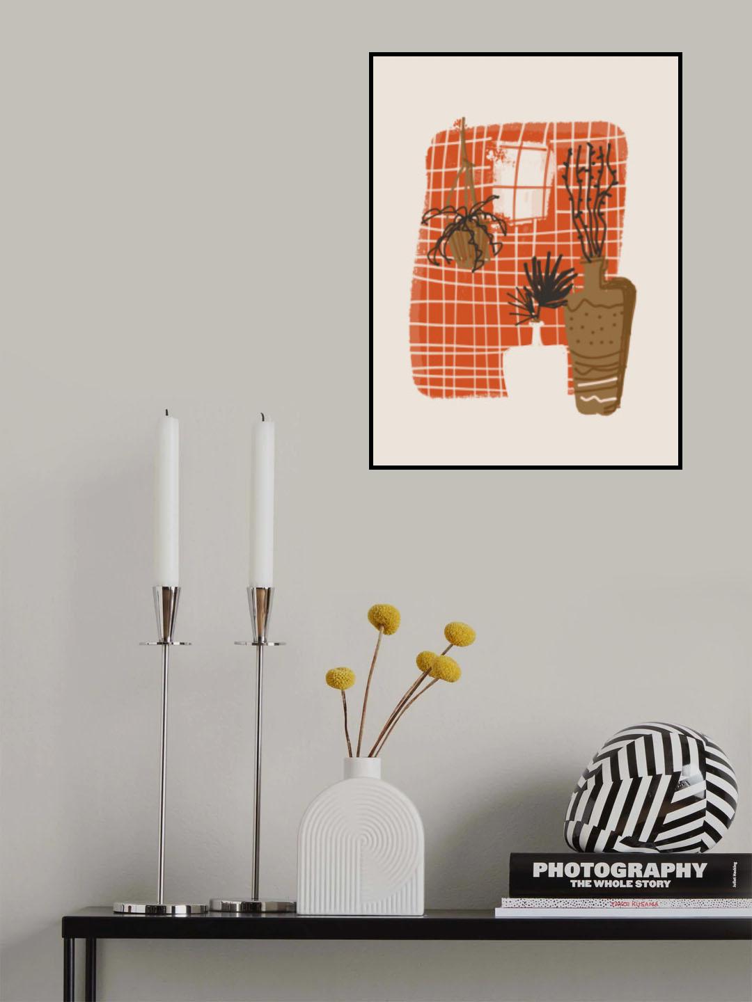 Burnt Orange Interior Sketch Poster och Canvastavla