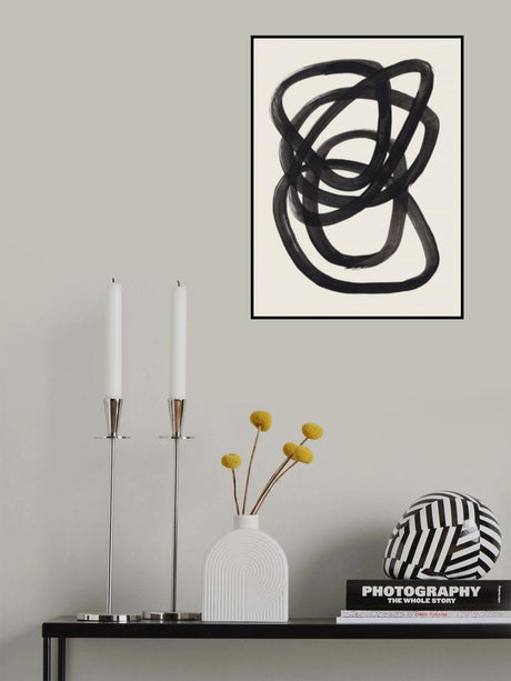 Ink Spiral Rings Poster och Canvastavla