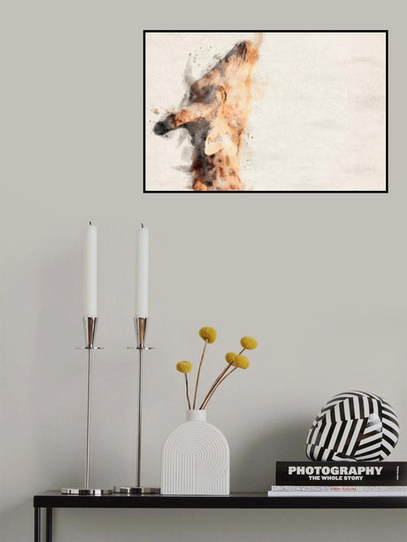 Abstract Giraffe Watercolor Art Poster och Canvastavla