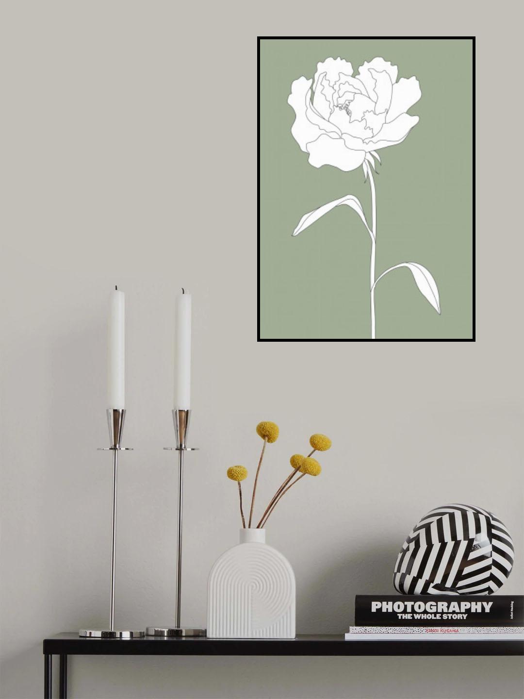 Rose in Green Poster och Canvastavla