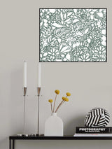 Scandi green white pattern Poster och Canvastavla