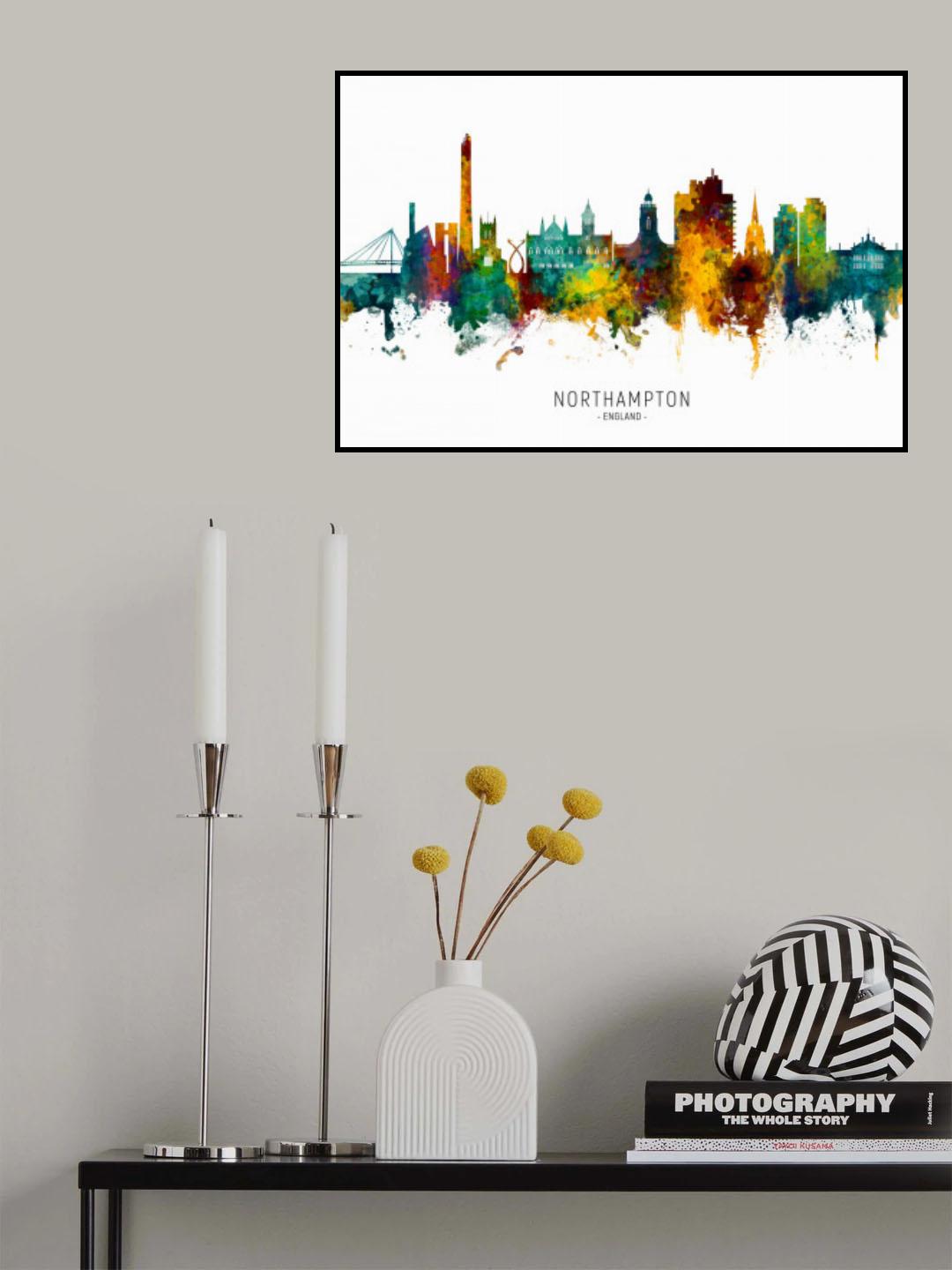 Northampton England Skyline Poster och Canvastavla