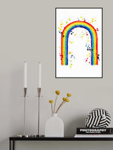 Rainbow watercolor with splatters Poster och Canvastavla