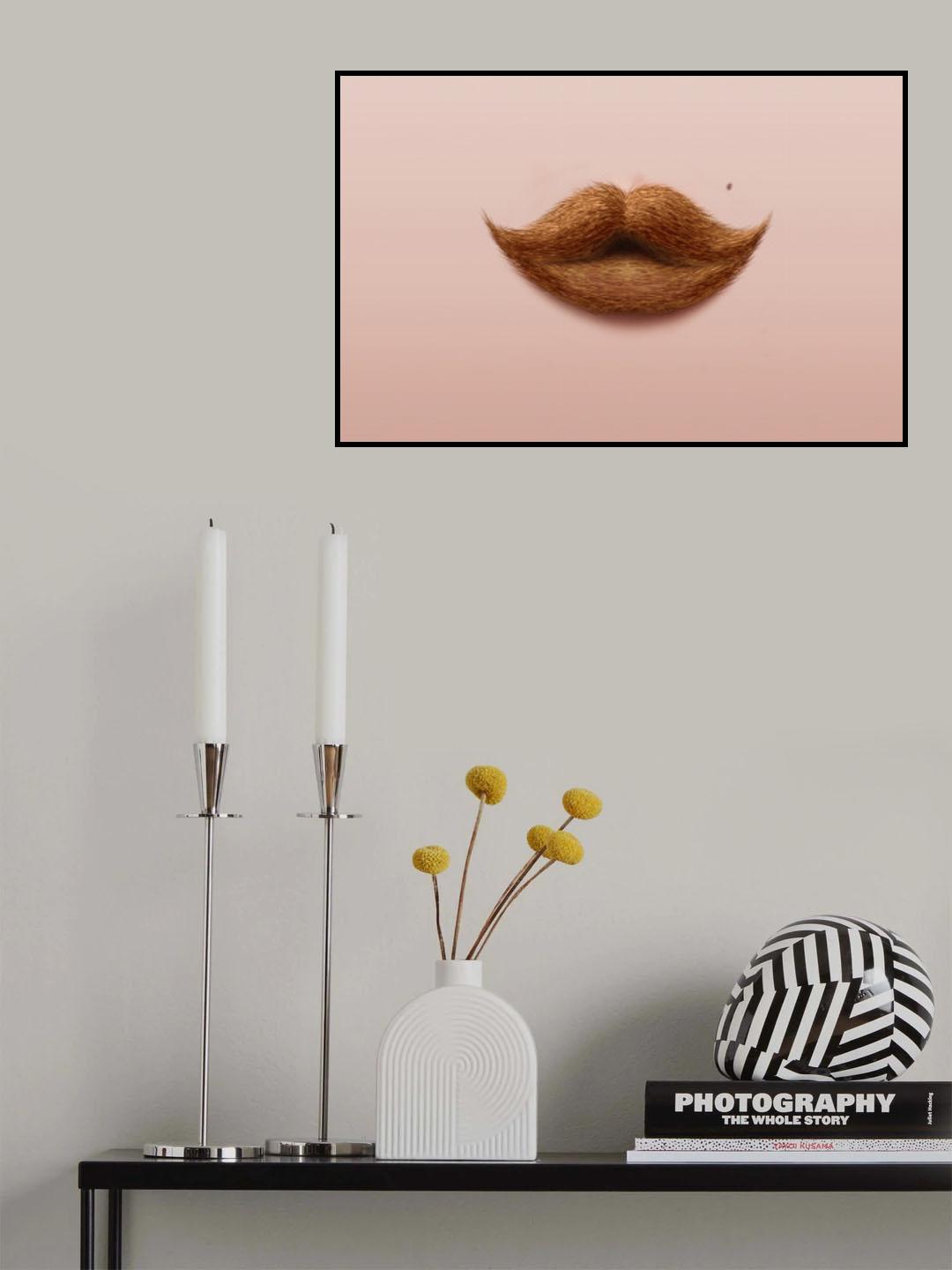 Moustache Kiss Poster och Canvastavla