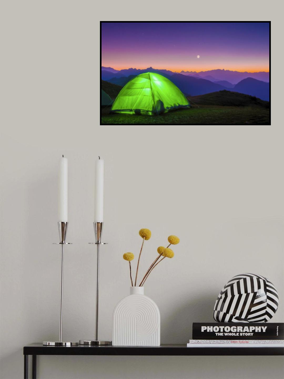 MOONLIGHT CAMPING Poster och Canvastavla