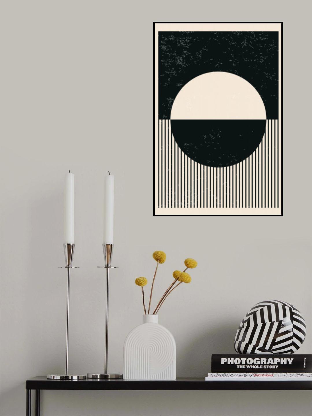 Black and White Planets Series #4 Poster och Canvastavla