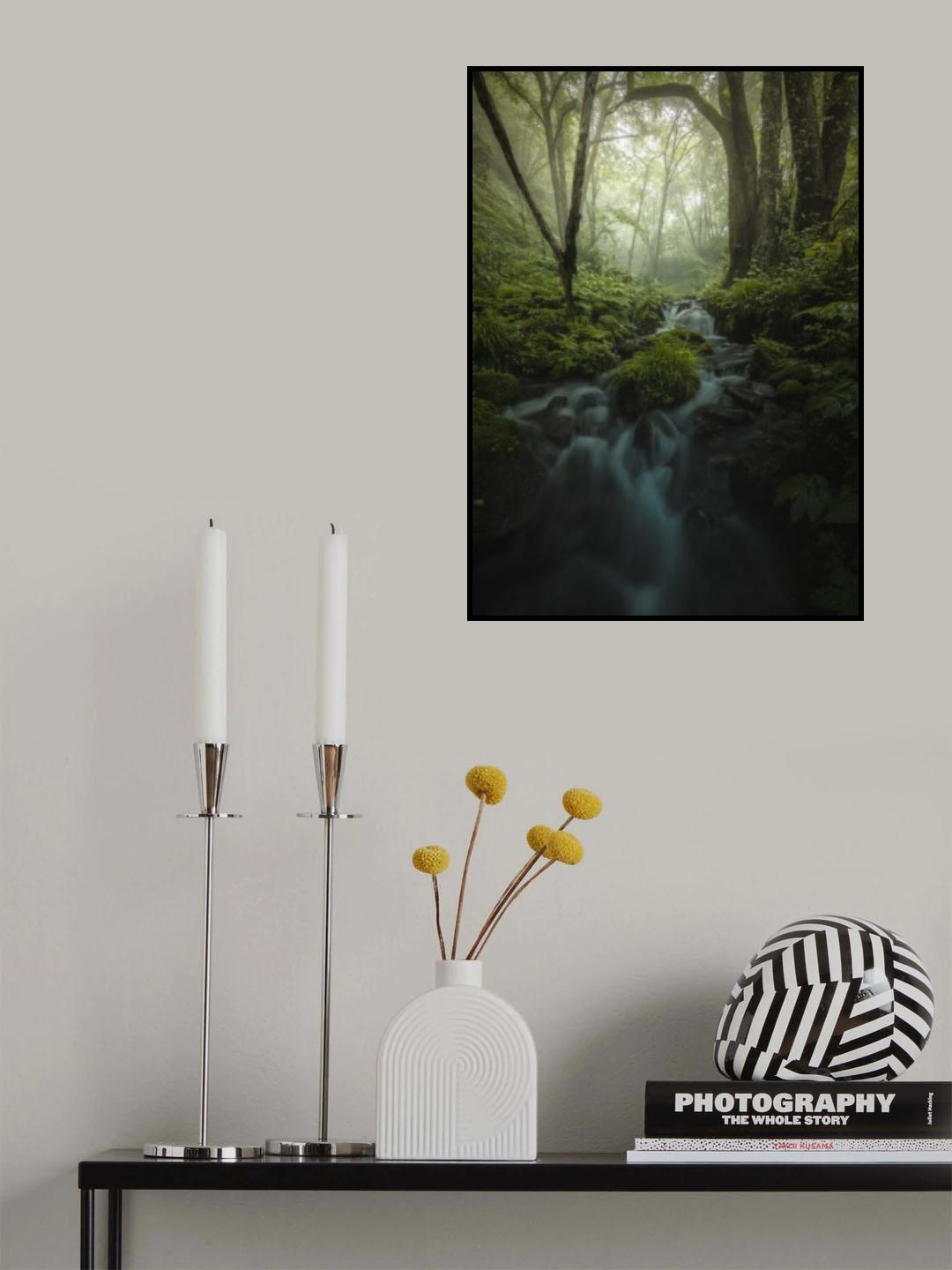 Foggy Stream Poster och Canvastavla