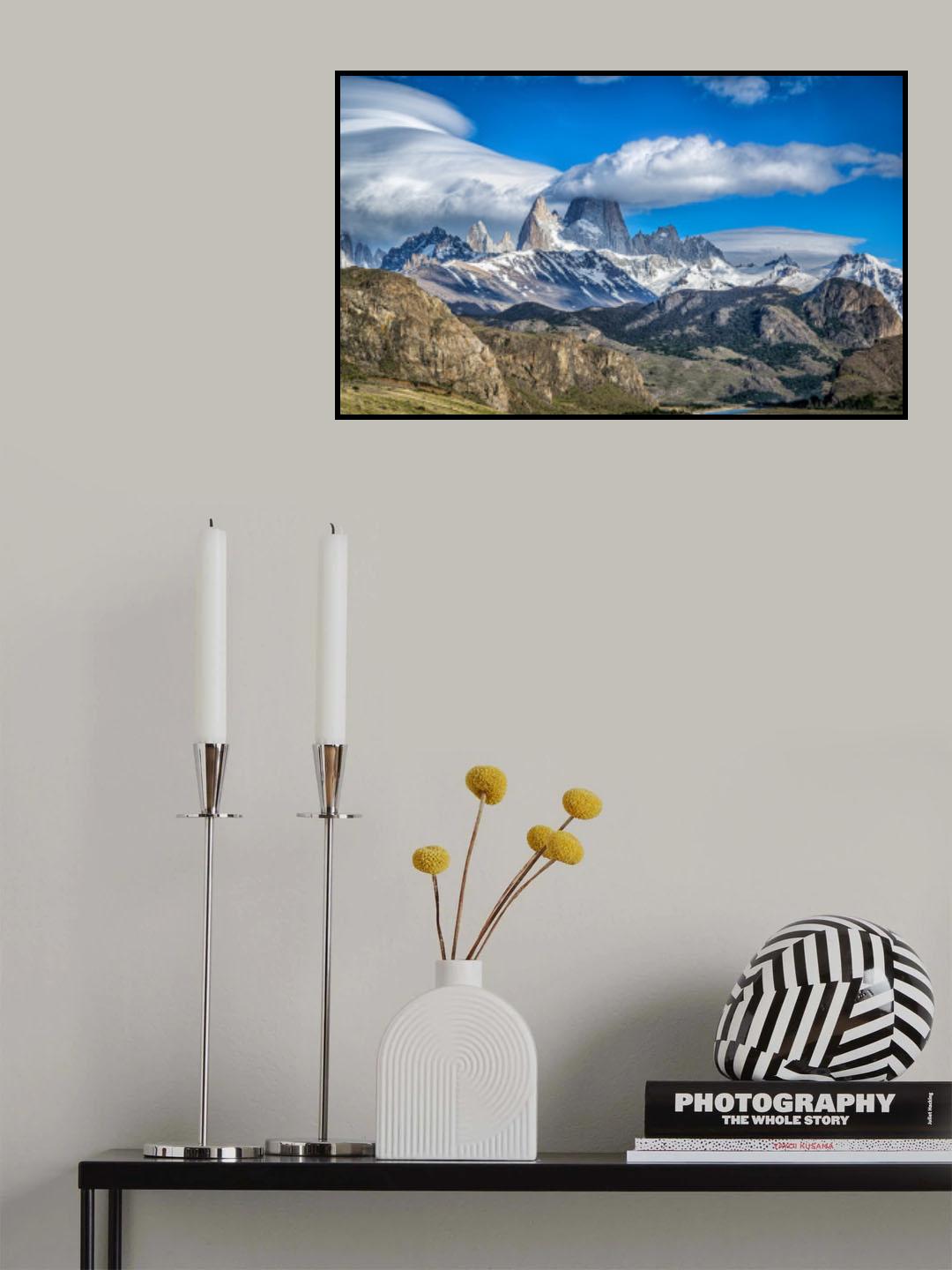 Mount Fitzroy amidst the clouds Poster och Canvastavla