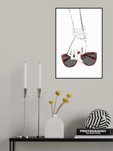 Holding Sunglasses Poster och Canvastavla