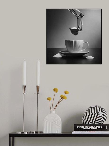 A cup of coffee  for the excavator operator Poster och Canvastavla