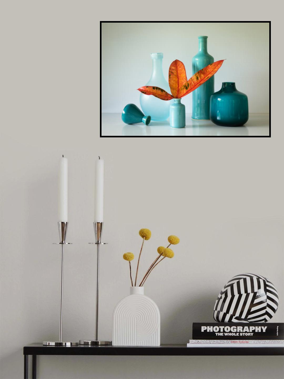 Orange and Aqua Poster och Canvastavla