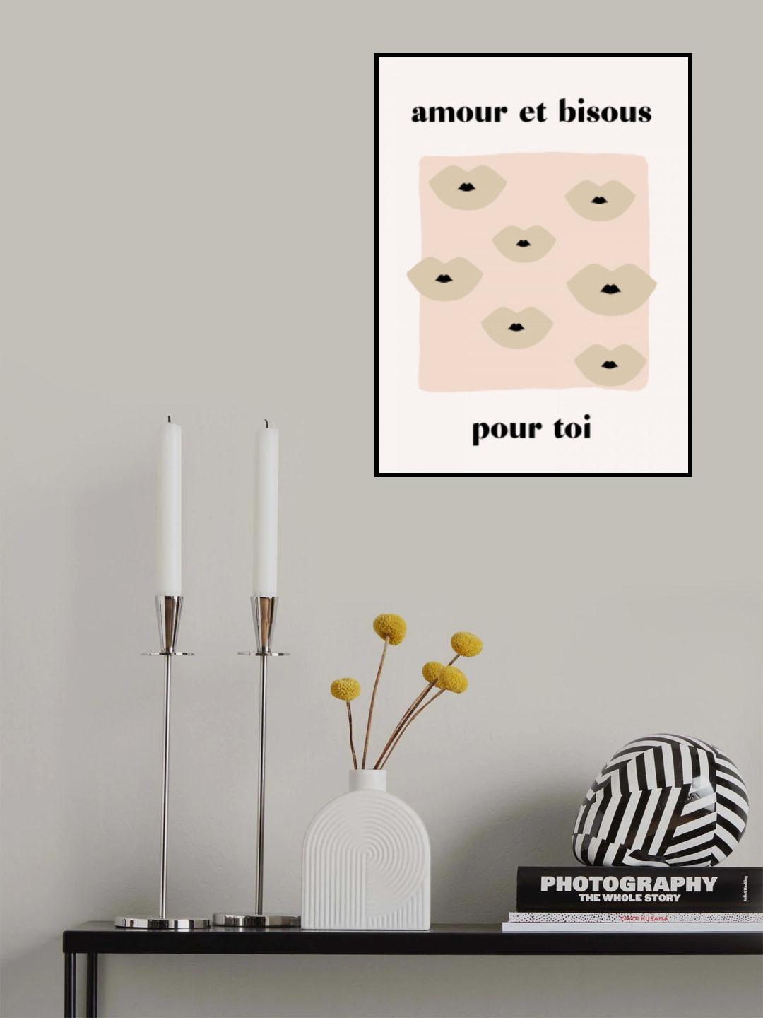 French Kiss Poster Poster och Canvastavla