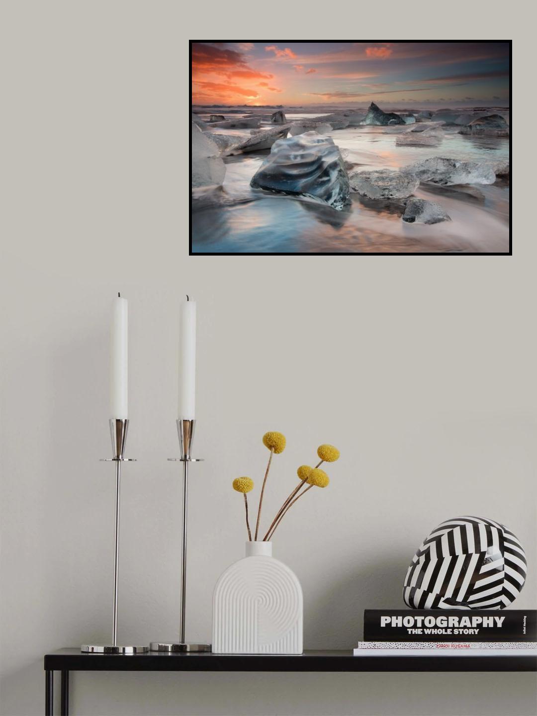 glacial lagoon beach Poster och Canvastavla