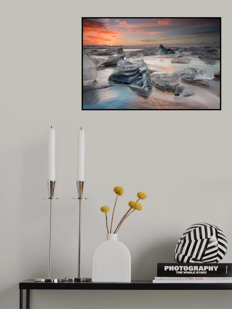 glacial lagoon beach Poster och Canvastavla