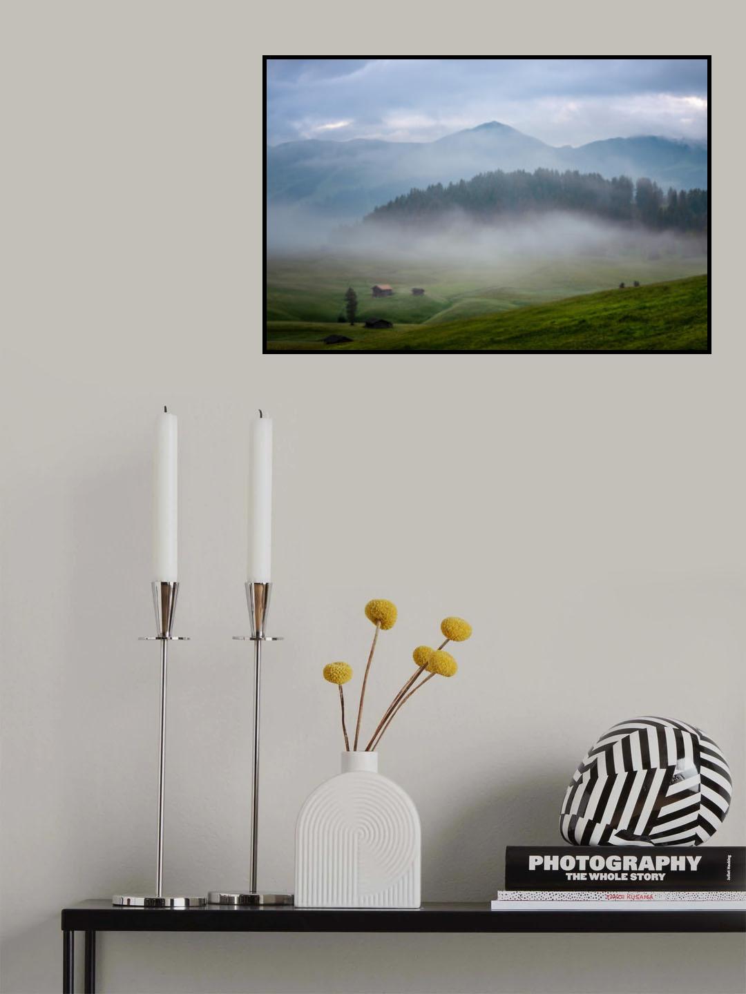 Morning Fog Alpe Di Siusi Poster och Canvastavla