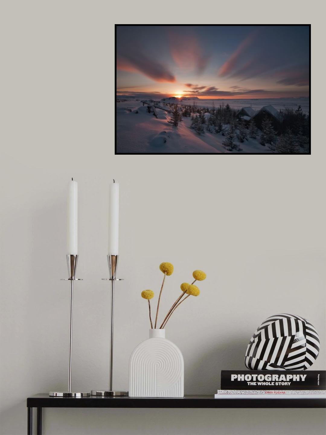 Winter Sunset Poster och Canvastavla