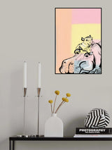 Mama hippo and baby Poster och Canvastavla