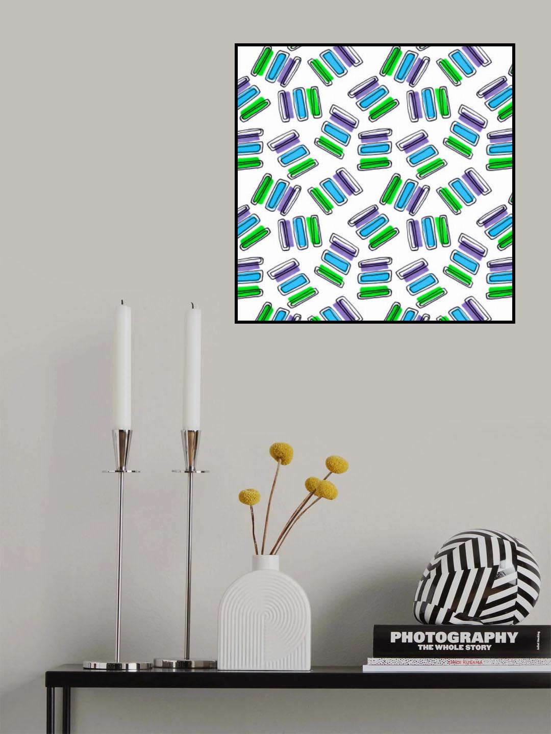 Purple Blue Green Rectangles Purple Orange Poster och Canvastavla