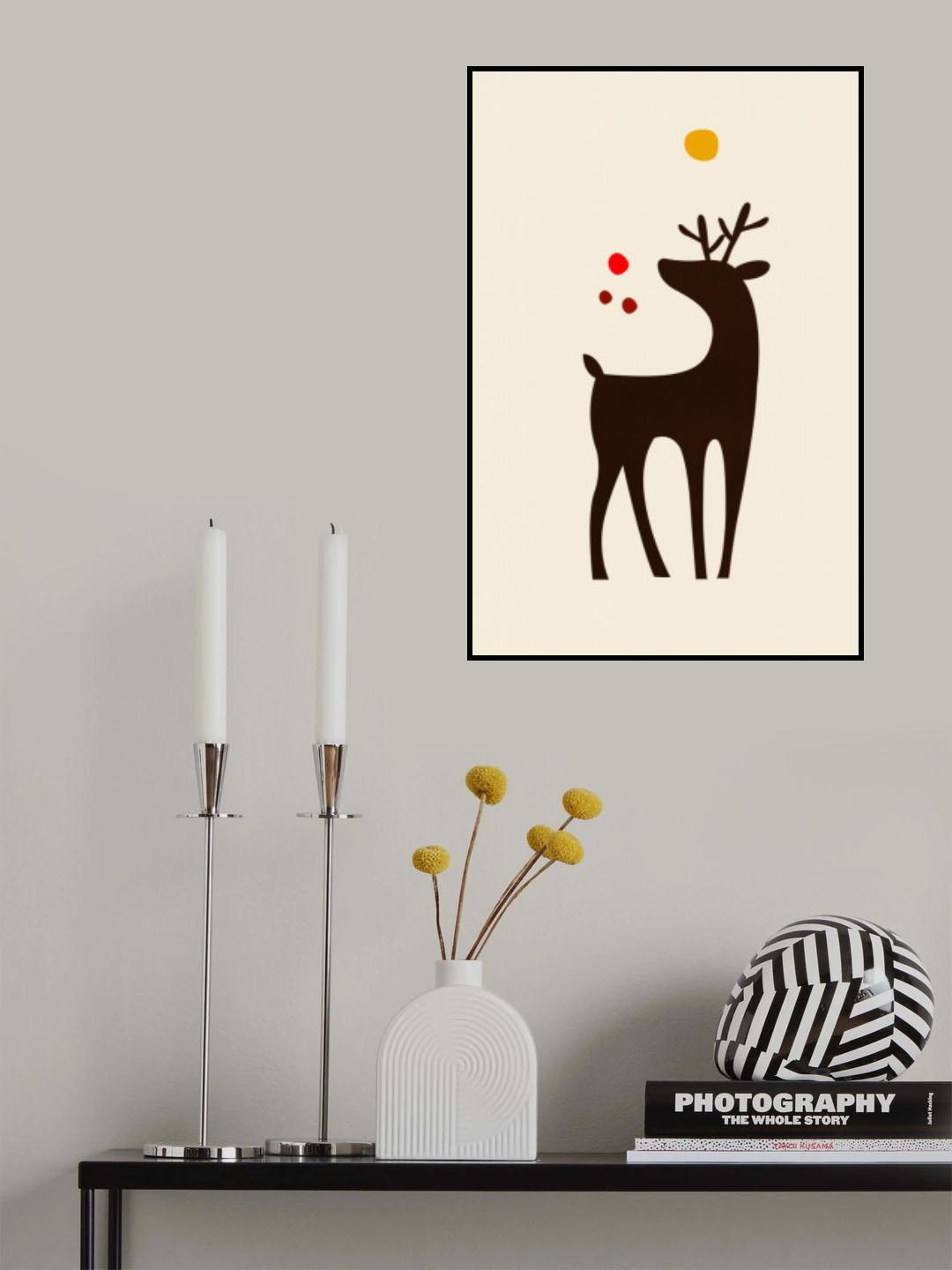Rudolph Searching for His Nose Poster och Canvastavla