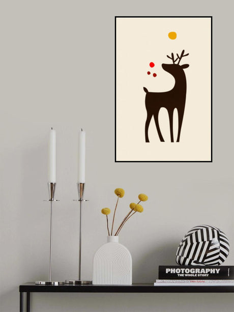 Rudolph Searching for His Nose Poster och Canvastavla