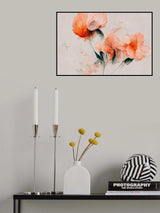 Filigree Coral Flowers Poster och Canvastavla