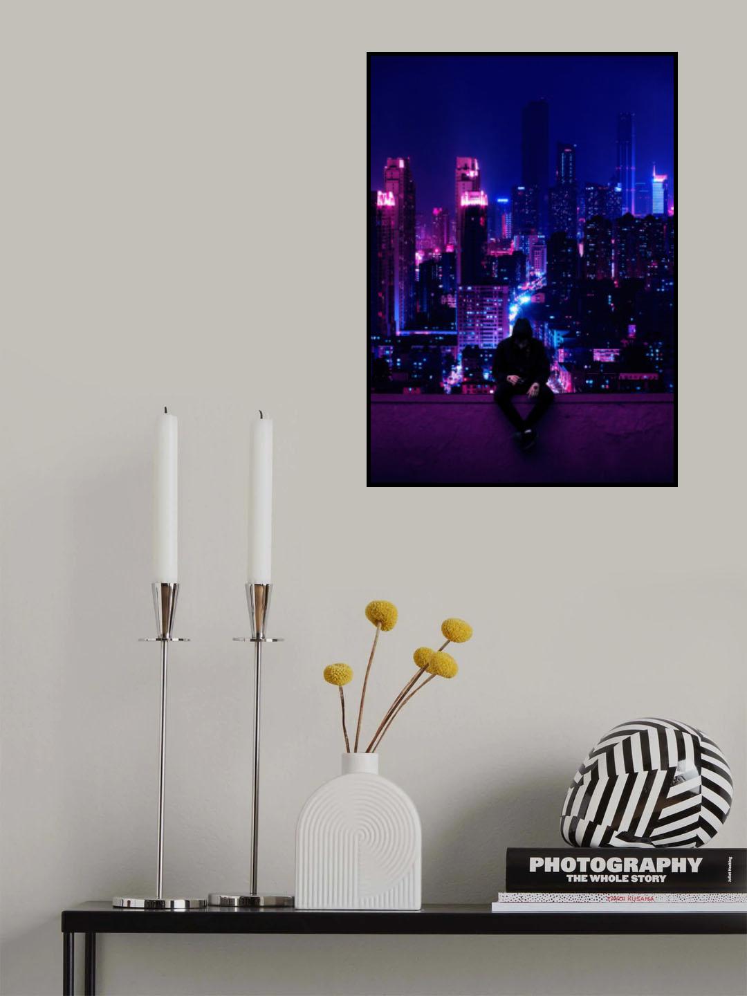 Alone Cyberpunk Poster och Canvastavla