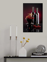 Red viburnum. Hypertonic still life. Poster och Canvastavla
