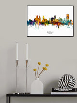Buffalo New York Skyline Poster och Canvastavla