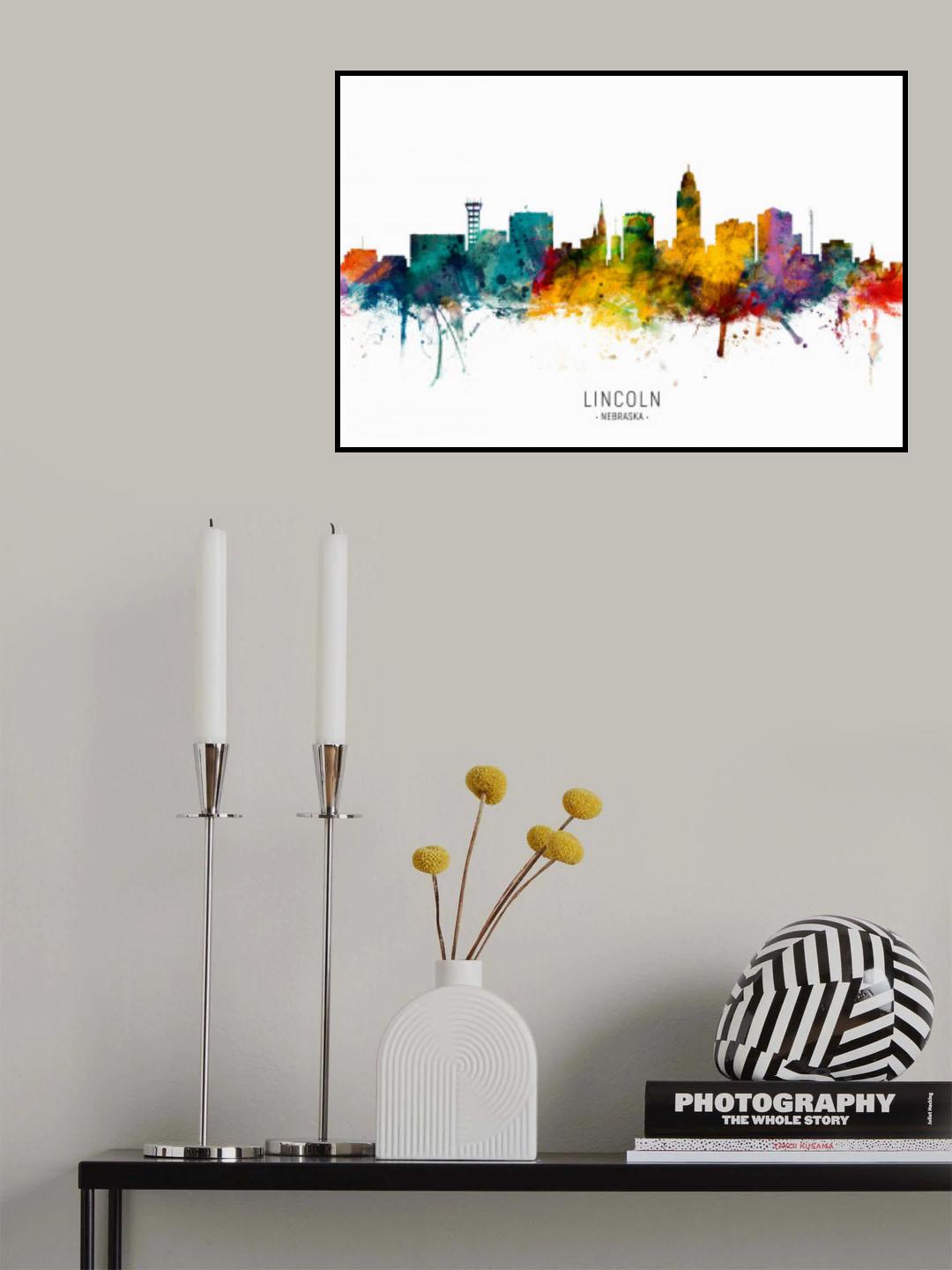 Lincoln Nebraska Skyline Poster och Canvastavla