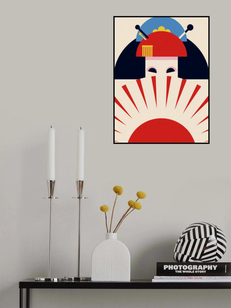 Geisha Girl Retro Minimalist Design Poster och Canvastavla
