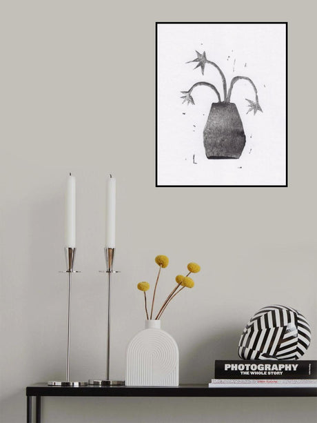 Lino Print #1 / Flowers in a Vase Poster och Canvastavla